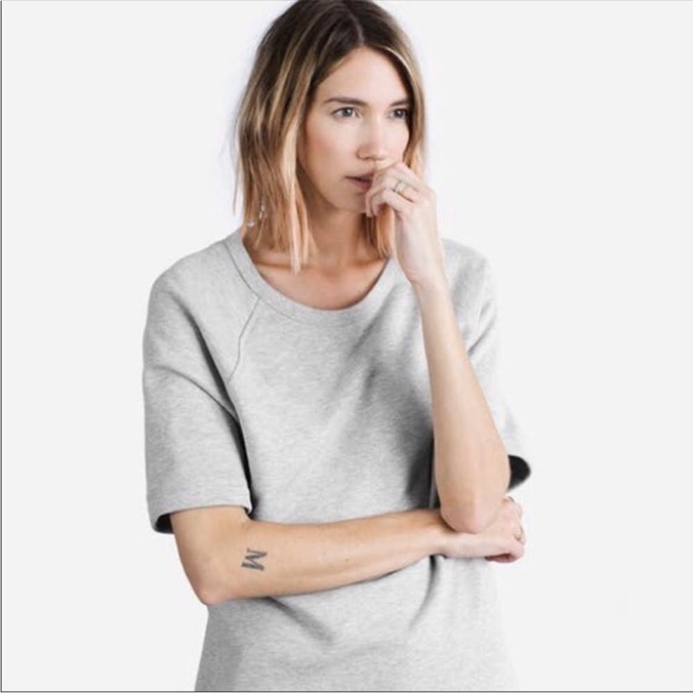 Everlane Gray Short Sleeve Sweatshirt